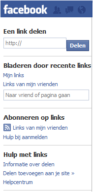 Facebook links delen
