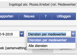 Uurwerk Online Kies Diensten per medewerker
