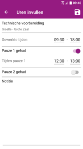 Uurwerk Online app gewerkte uren invullen