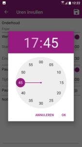 Uurwerk Online app tijd wijzigen